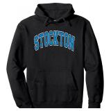 Stockton Arched Blue Text Pullover Hoodie