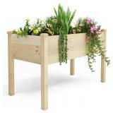BIRASIL Outdoor Raised Garden Bed, Wood Planter Bo