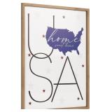 23.6 15.7 Inch Patriotic Wall Art With Wood Framed
