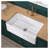 $341 Miuara Farmhouse Sink 33 Inch - White Apron F
