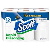 Scott Rapid-Dissolving Toilet Paper, 12 Double Rol