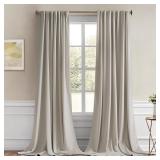 MIULEE Natural Back Tab Blackout Curtains 120 Inch
