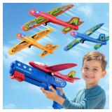 3 Pack LED Airplane Launcher Toys - Foam Glider Ca