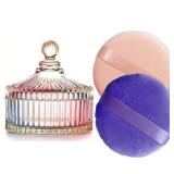 2 Pack Extra Large 5.2" Beige & Purple Powder Puff
