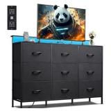 WLIVE Black Dresser TV Stand for 50, 55 inch, Led