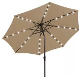 JEAREY 9FT Outdoor Patio Umbrella with Solar Light