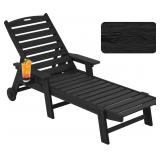 $160 Chaise Lounge Chair Outdoor with Wheels,color