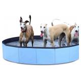Foldable Dog Pool, Hard Plastic Dog Swimming Pool