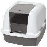 Catit Airsift Jumbo Hooded Litter Pan, Warm Gray/W