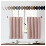 OWENIE Sally Blush Kitchen Curtains 36 Inch Length