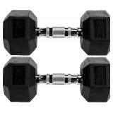 $115 Hex Dumbbells Rubber Coated Hand Weights Pair