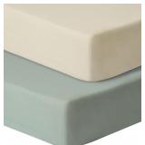 Baby Crib Sheets for Boys Girls, 2 Pack Fitted Cri