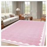 $102 Scalloped Washable Rug 9x12 Area Rugs for Liv