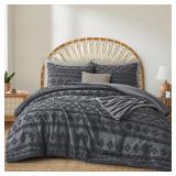Oli Anderson Grey Queen Comforter Set Tufted Geome
