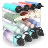 Water Bottle Organizer - 4 Pack Clear Stackable Bo