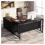$300 Tribesigns L-Shaped Computer Desk with Power
