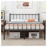 Queen Bed Frame-Classic Metal Platform Bed Frame,M