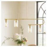 Kitchen Island Lighting, 4-Light Clear Farmhouse D