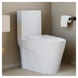 $283 1.1/1.6 GPF Dual Flush Elongated Toilet in Gl
