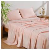 NATUREFIELD Bed Sheets Set King Size (4pc), Rayon