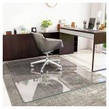 $170 Tempered Glass 47" x 59" Glass Chair Mat, Hea