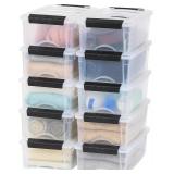 IRIS USA 6 Qt Stackable Plastic Storage Bins with