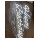 Happy birthday neon sign with regulator, happy bir