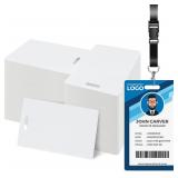 500 Pcs White PVC Cards with Vertical Slot Punch o