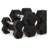 $100 Dumbbells Rubber Coated Hand Weight Set, 60LB