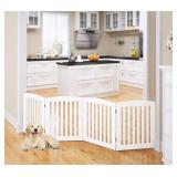 PAWLAND Wooden Freestanding Foldable Pet Gate for