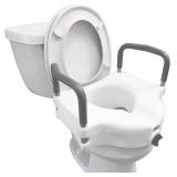 Carex 4.5 Inch Raised Toilet Seat with Arms, Elong