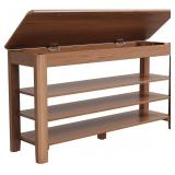 $170 Shoe Rack Bench Seat Rubberwood 3-Tier Wooden