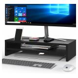 BONTEC Wood Monitor Stand Riser, 2-Tier Desktop Or