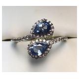 Double pear cut Tanzanite Estate ring