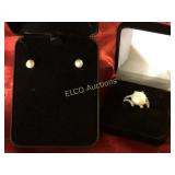 Matching Pearl set, earrings & dinner ring