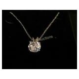 White Sapphire solitaire necklace