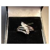 White Sapphire cluster ring