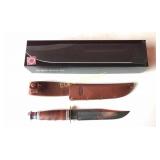 KA-BAR stacked leather handled hunting knife
