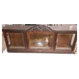 Wooden antique German cabinet w/ glass doors