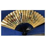 (2) Oriental hand held large decorative fans,