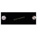 1.50ct. White Sapphire solitaire earrings