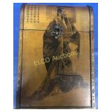 Oriental decorative wooden wine bottle holder