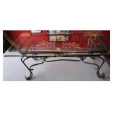 Glass top metal coffee table
