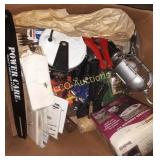 Misc. tools, chain saw bar, shop light ect.