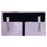 8ct White Sapphire, Hoop Earrings