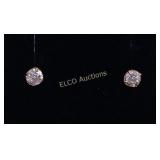 10K Gold & Diamond, Solitaire Earrings