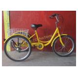 Yellow Adult Tricycle w/ Large Basket