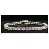 8ct. White Sapphire & Sterling Silver Bracelet