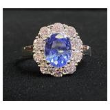 3.86ct Tanzanite, Princess Diana Style Ring