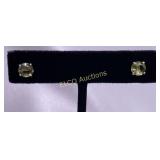 2ct. Green Sapphire, Solitaire Earrings